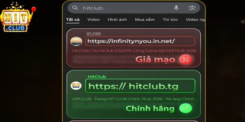 Cách phân biệt trang game Hitclub thật giả