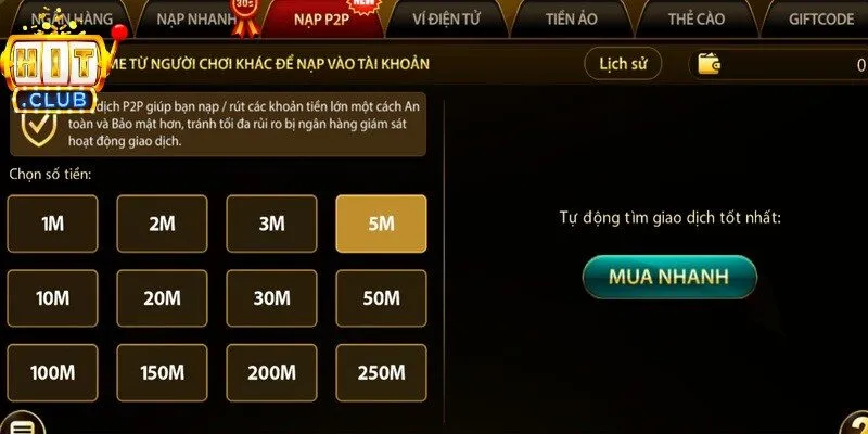 Quy trình nạp tiền được tối ưu hóa 4 bước không cần chờ đợi lâu