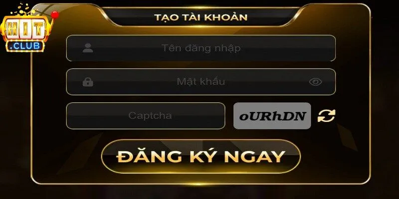 Giao diện đăng ký tài khoản theo hướng dẫn Hitclub chi tiết